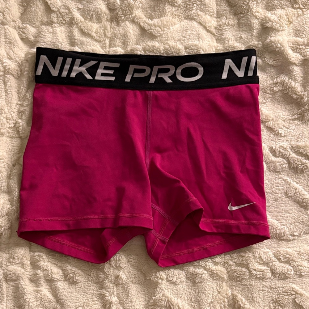 Nike Hot Pink Performance Shorts with Black Waistband